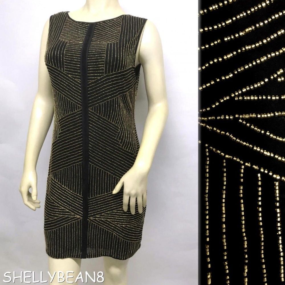 RENZO + KAI Beaded Black Dress Prom GNO $495 M L